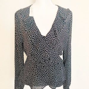 Max Studio Ruffle Faux Wrap Blouse